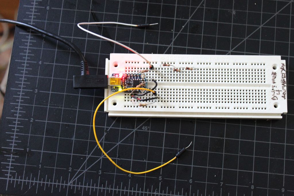 arduino trinket mini usb keyboard  breadboard test