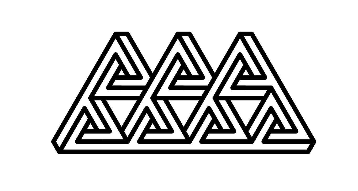 penrose triangle impossible shape exploration graphic design line work triple linked chained