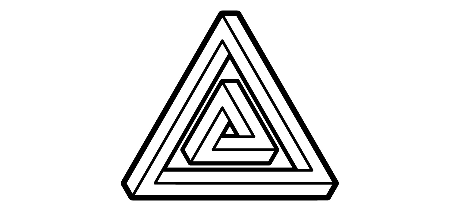 penrose triangle impossible shape exploration graphic design line work double nested
