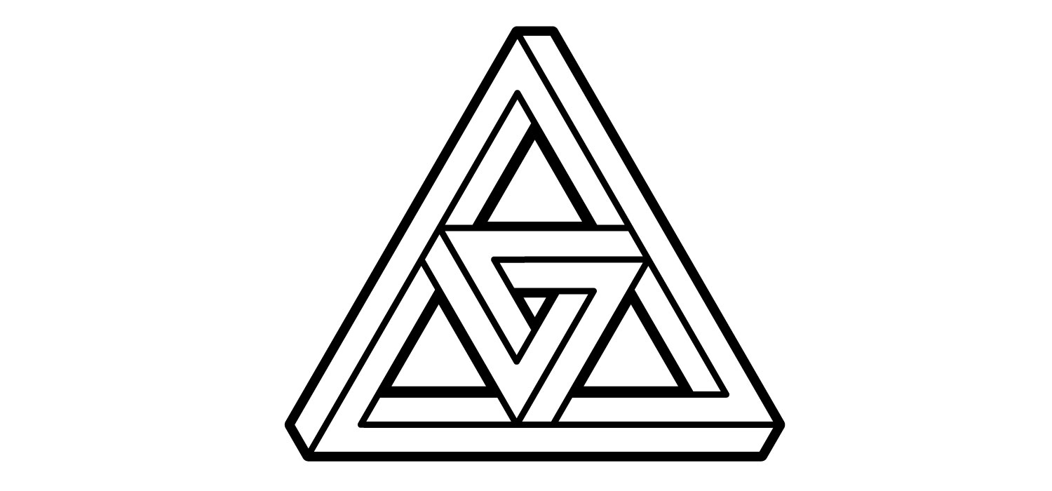 penrose triangle impossible shape exploration graphic design line work triforce sierpinski
