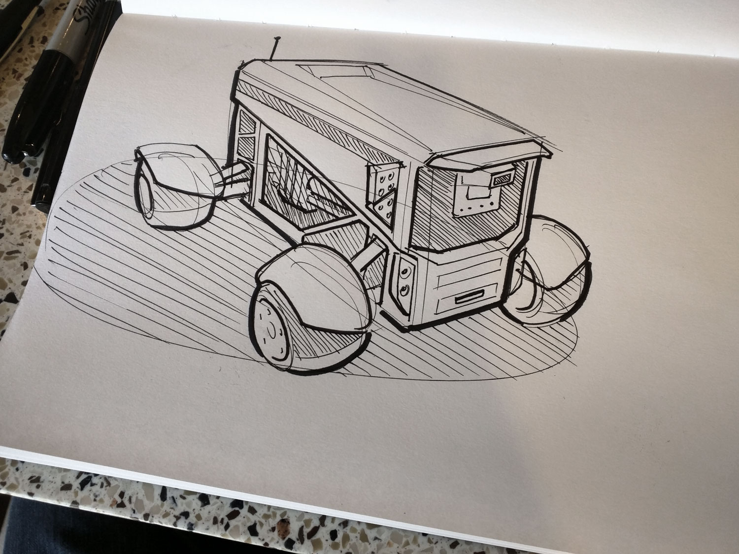 inktober sketch vehicle 4 wheel