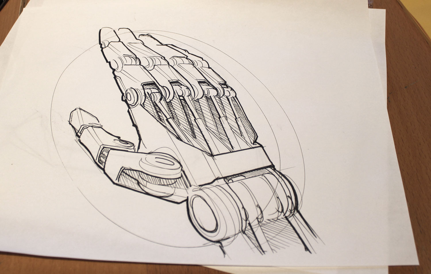 inktober sketch robot hand