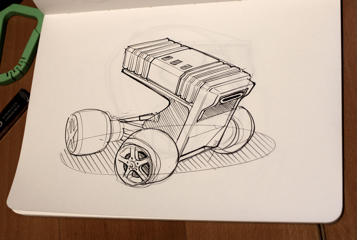 inktober sketch 4 wheeled vehicle 02