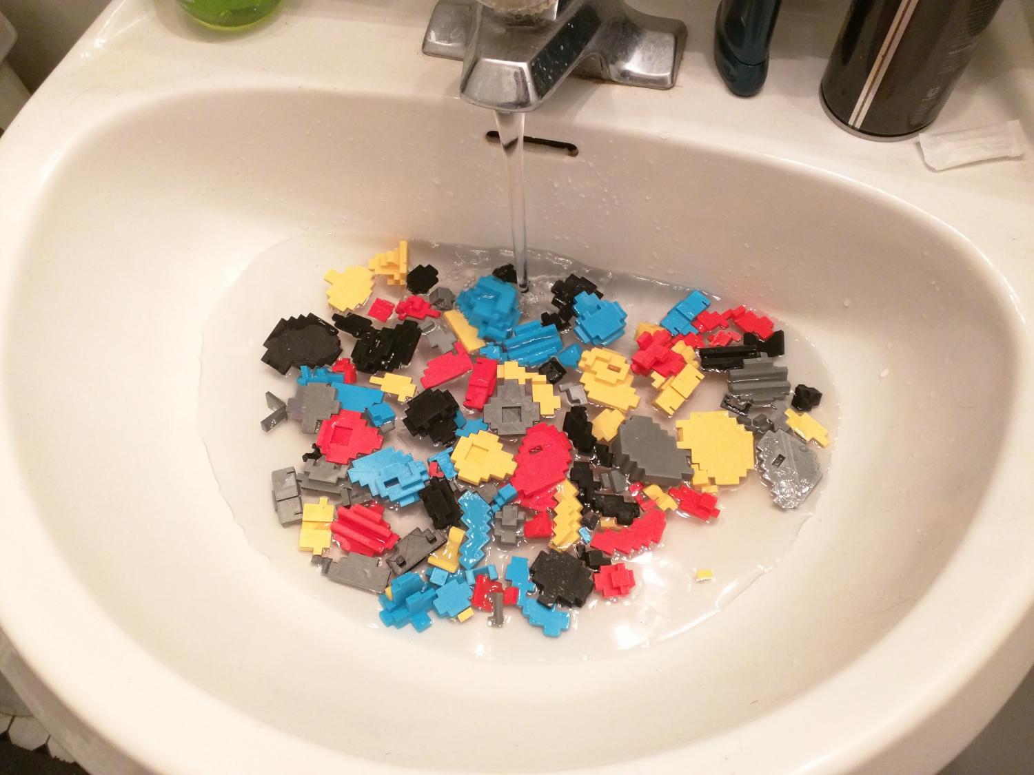 washing parts 3d printed super mario nintendo 8 bit retro print classic sink