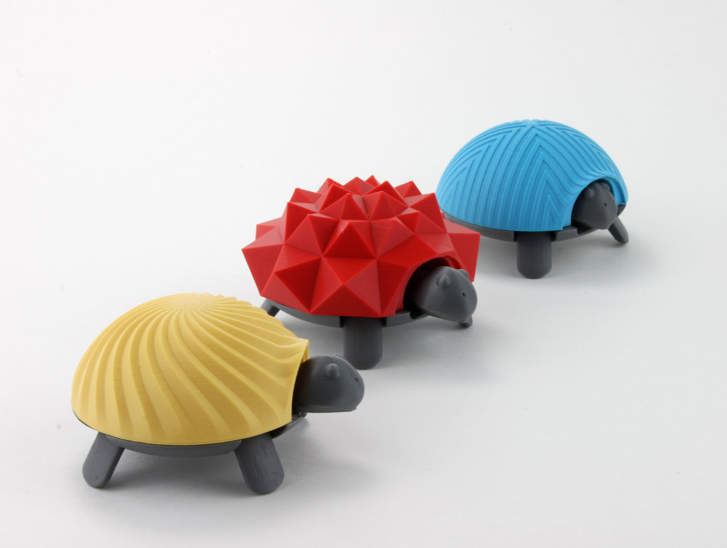 03 lineup patterns 3d printed squishy turtle nature animal toy kids project design colorful