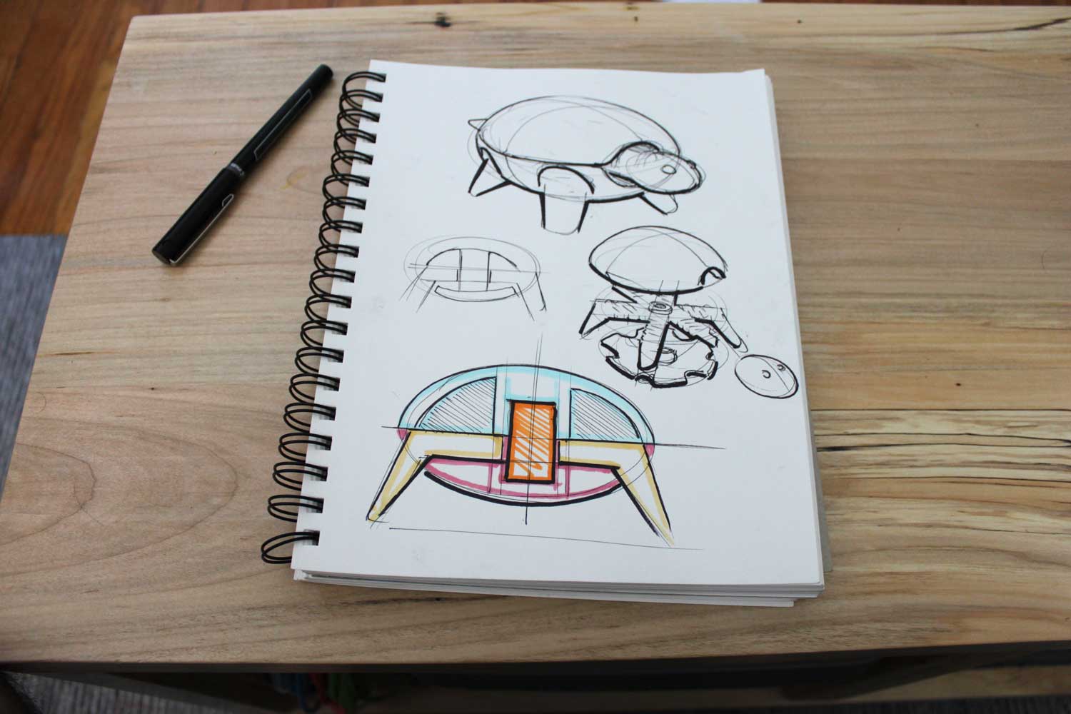 02 industrial design concept sketch 3d-printed-squishy-turtle-nature-animal-toy-kids-project-design-colorful