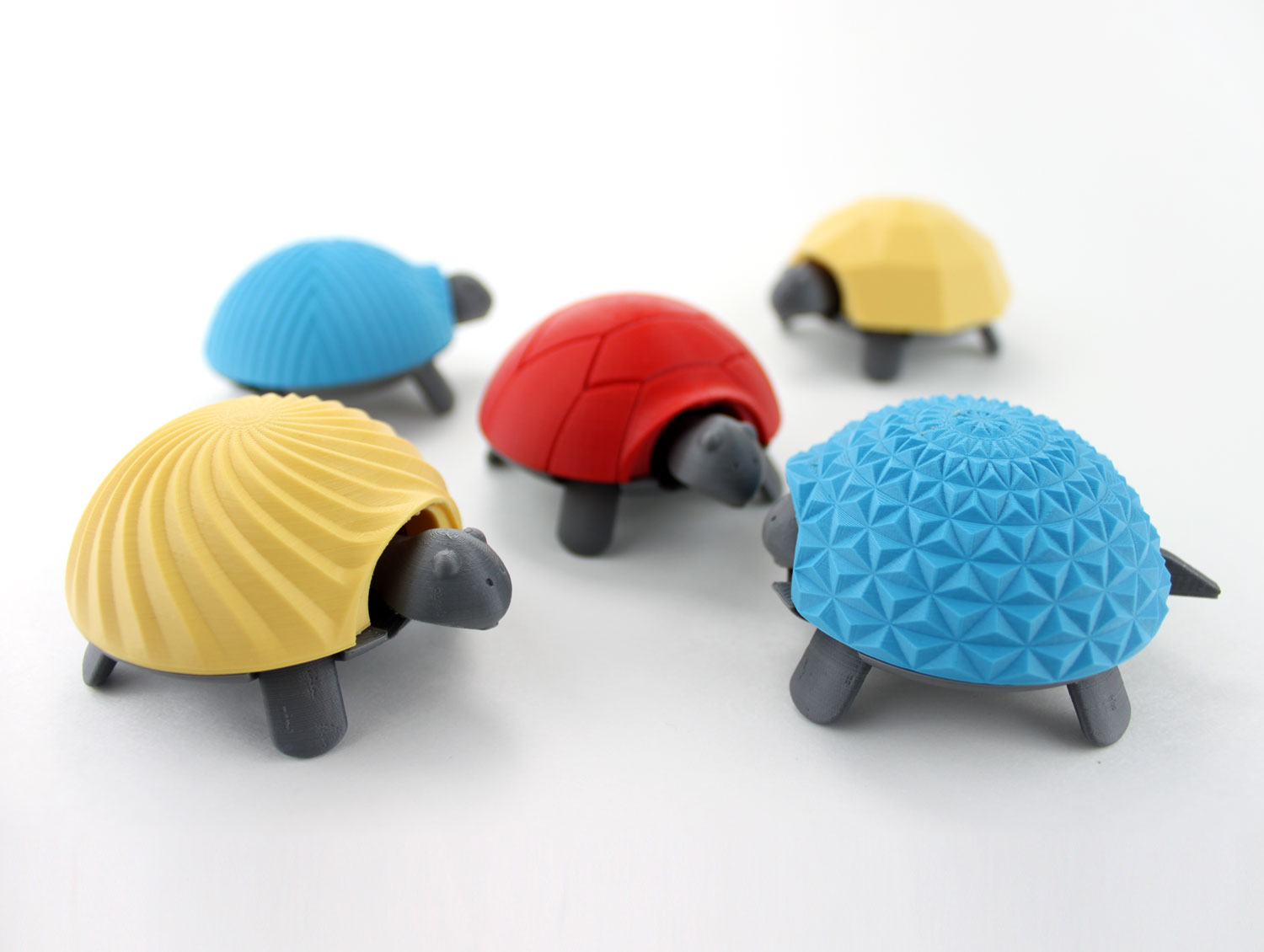 group patterns 3d printed squishy turtle nature animal toy kids project design colorful